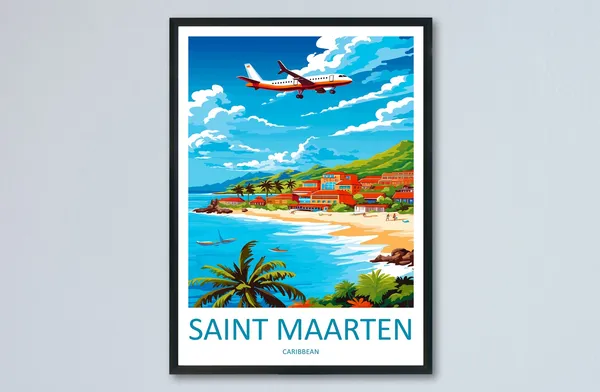 Saint Maarten Travel Poster, Caribbean Wall Art