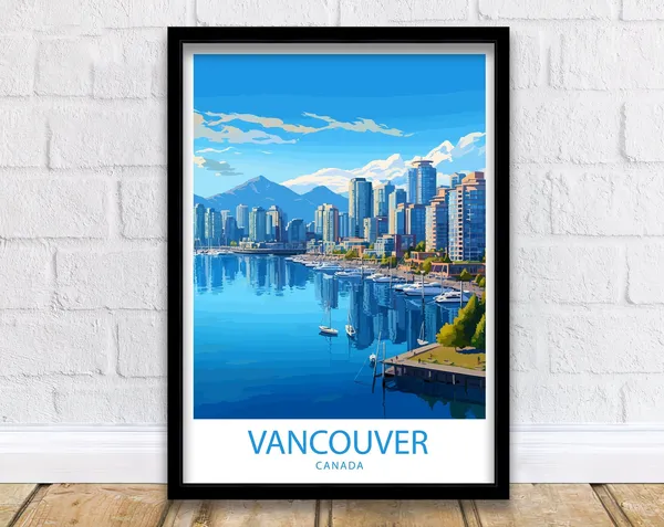 Vancouver Travel Print, Canada City Wall Decor