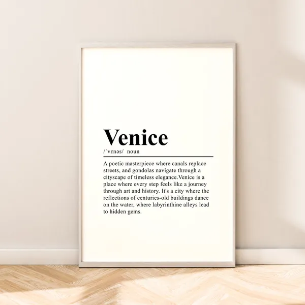 Venice Minimalist Travel Poster, Italy Wall Print