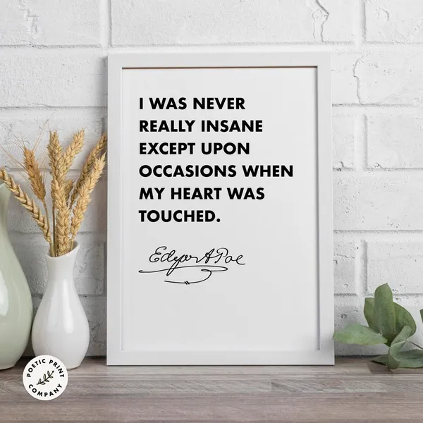 Edgar Allan Poe Quote Art Print for Book Lovers