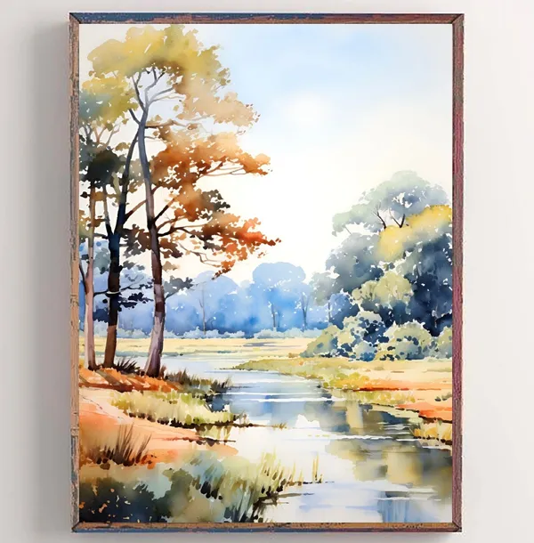 Jean Lafitte Park Watercolor Art Print, New Orleans