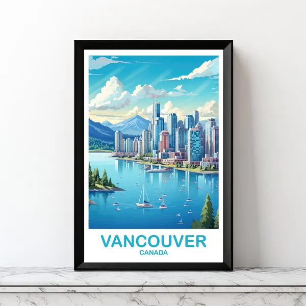 Vancouver BC Travel Poster, British Columbia