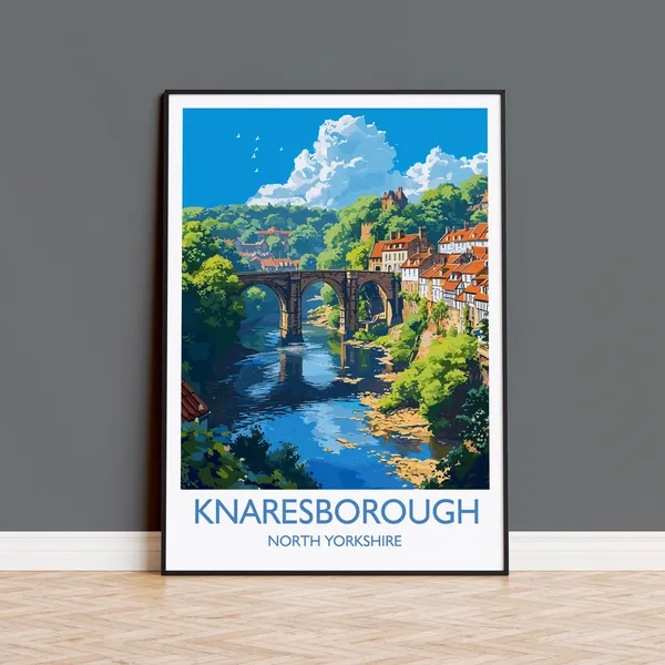 Knaresborough Travel Poster, North Yorkshire Travel Print