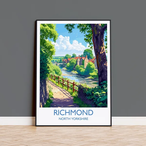 Richmond Travel Poster, North Yorkshire Art Print