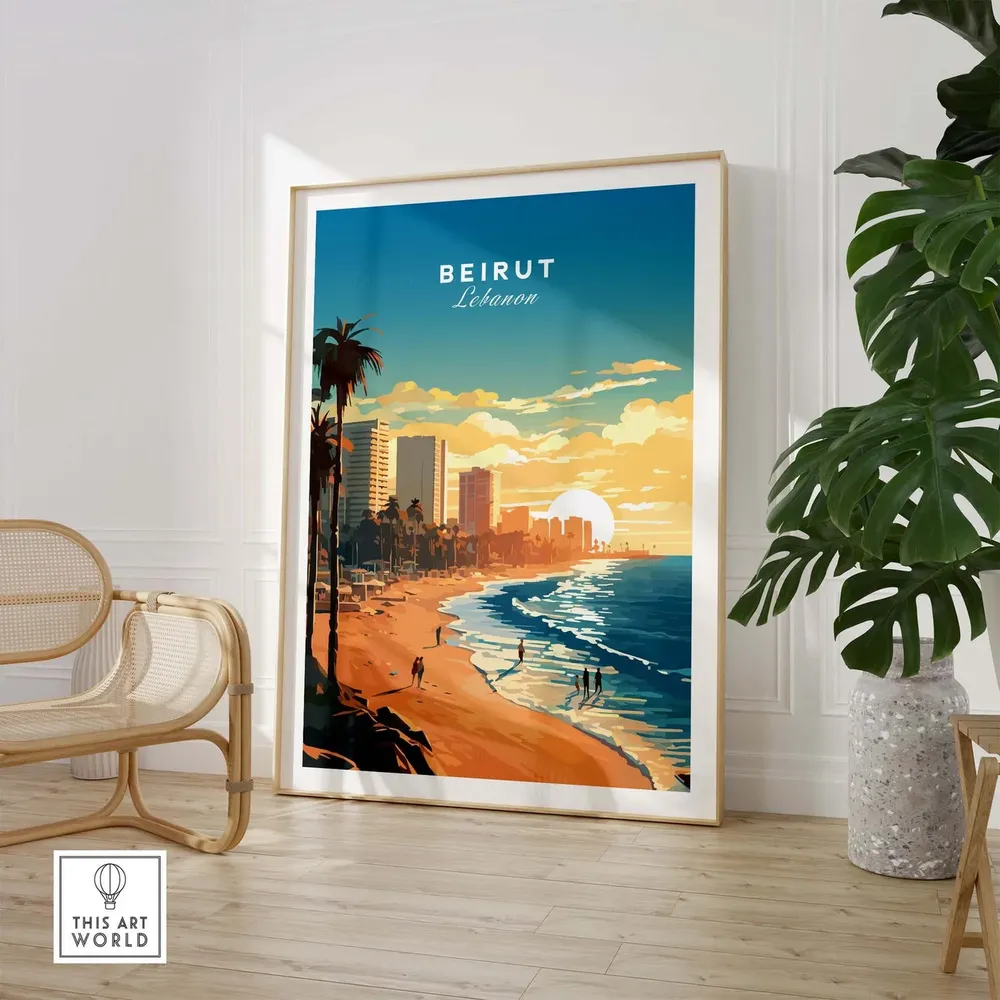 Beirut Lebanon Travel Poster, Art Print - Image 3