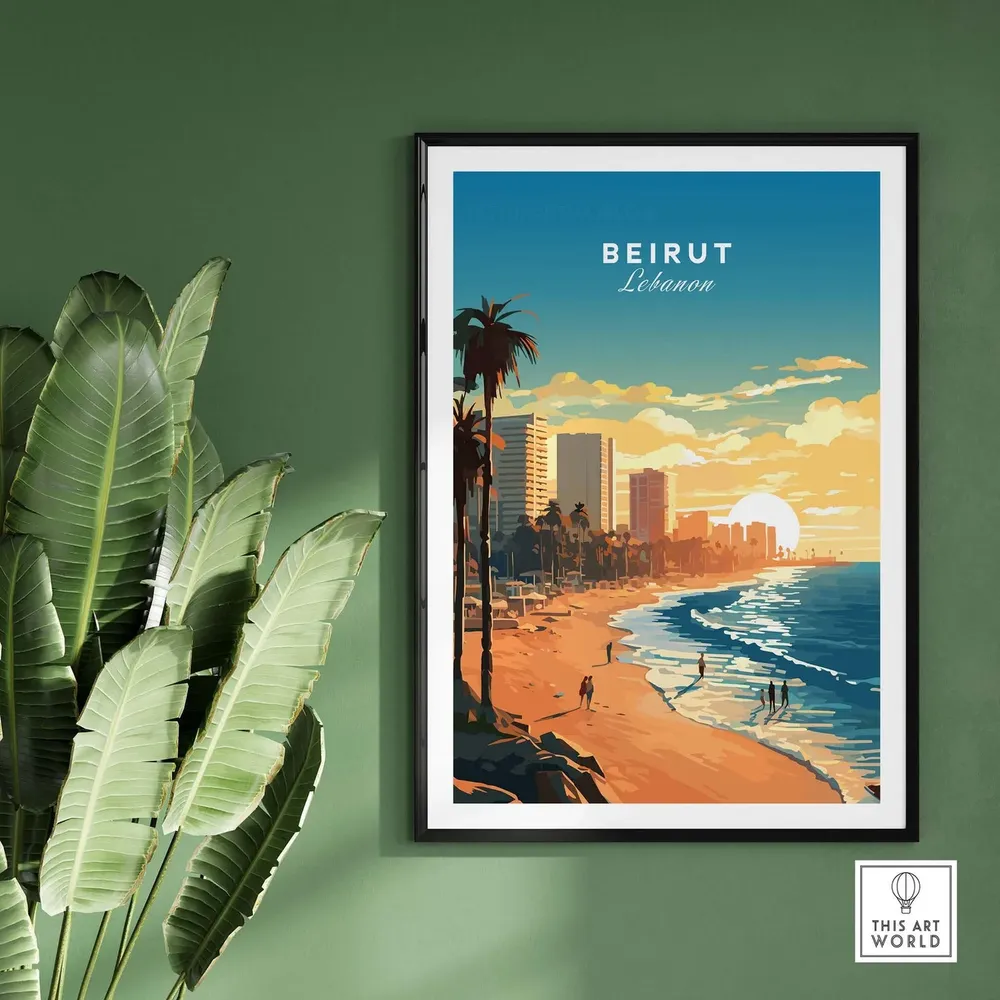 Beirut Lebanon Travel Poster, Art Print - Image 2