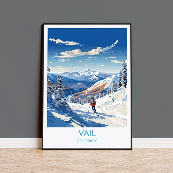 Vail Travel Poster, Colorado USA Travel Print