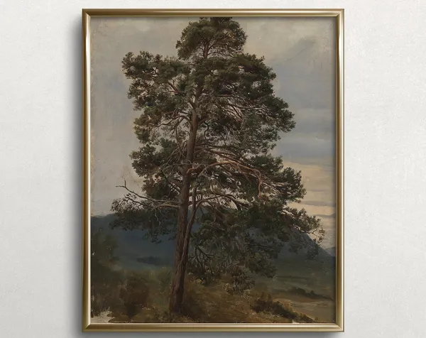 Oregon Coastal Pine Moody Forest Art Print