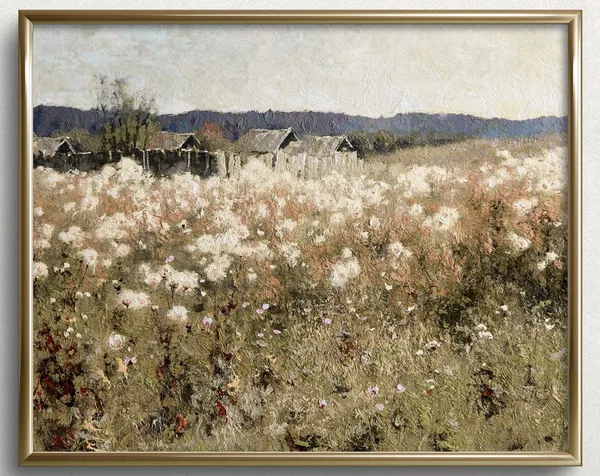Edge of Autumn Vintage French Country Landscape Art Print