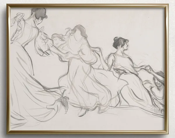 Daughters Vintage Sketch Family Tree Art Print