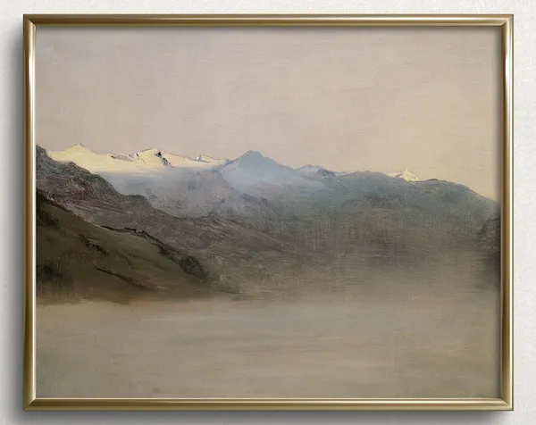 Snowcapped Mountains Vintage Mountain Art Print
