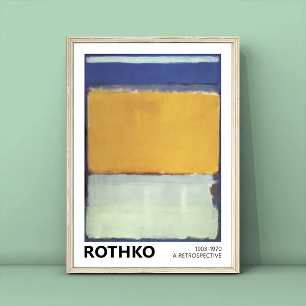 Mark Rothko Blue Yellow Exhibition Poster, Minimalist Art