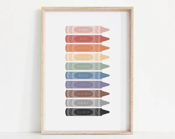Crayons Poster, Colorful Classroom Decor