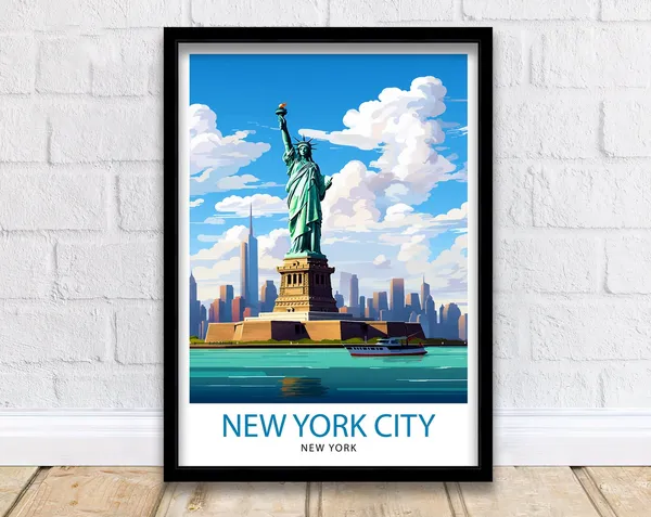 New York City Travel Poster, NYC Illustration Print