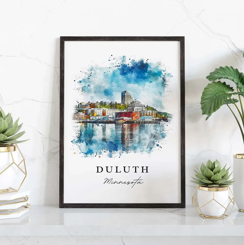 Duluth MN Travel Poster, Custom Text Wall Art - Image 3