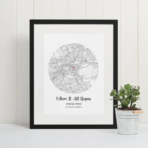 Where It All Began Custom Map Art Print