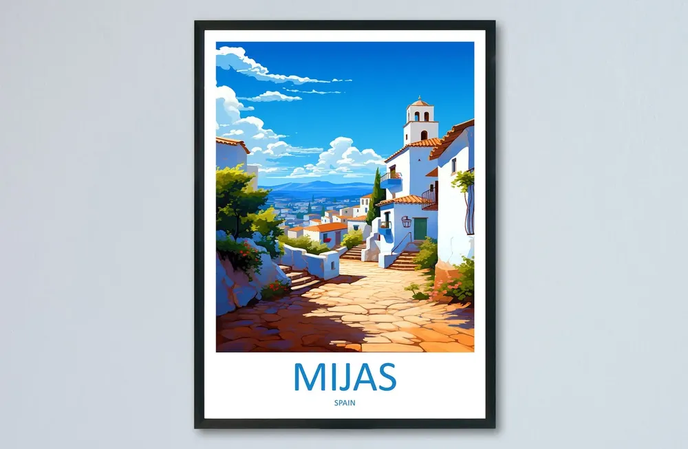 Mijas Travel Poster, Spain Place Print