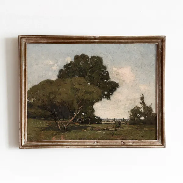 Bucolic French Countryside Vintage Landscape Art Print