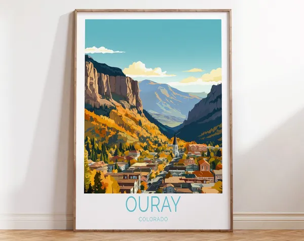 Ouray Travel Poster, Colorado Mountain Town