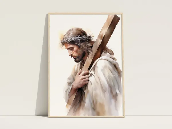 Jesus Christ Crucifixion Print, Good Friday Art Print