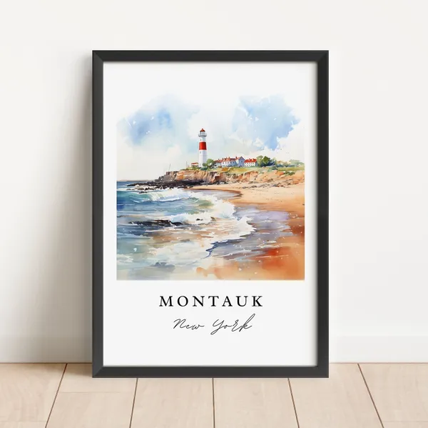 Montauk Li Travel Poster, Long Island NY Art Print