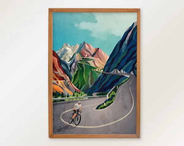 Cycling Art Print, The Moment Before The Ascent