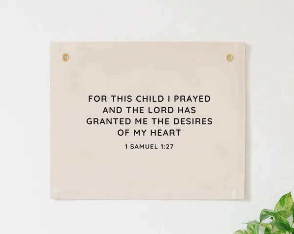 For This Child I Prayed Nursery Scripture Banner