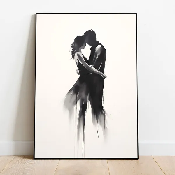 Romantic Couple Dancing Couple Minimal Art Print