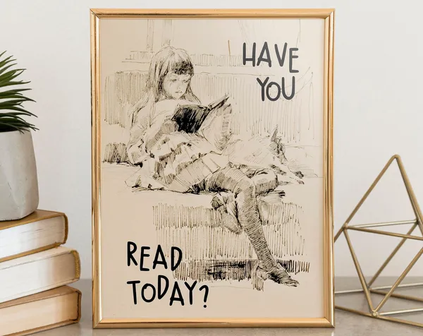 Vintage Book Art Print, Book Lovers Club