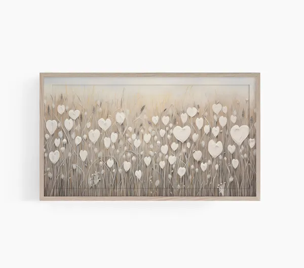 Field Of Heart Flowers Valentine Day Art Print