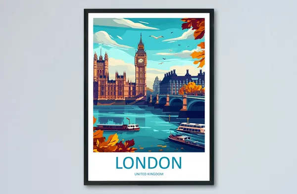 London Travel Print, England Home Decor Art Print