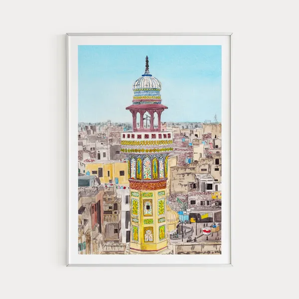 Wazir Khan Mosque, Lahore Travel Poster Art Print