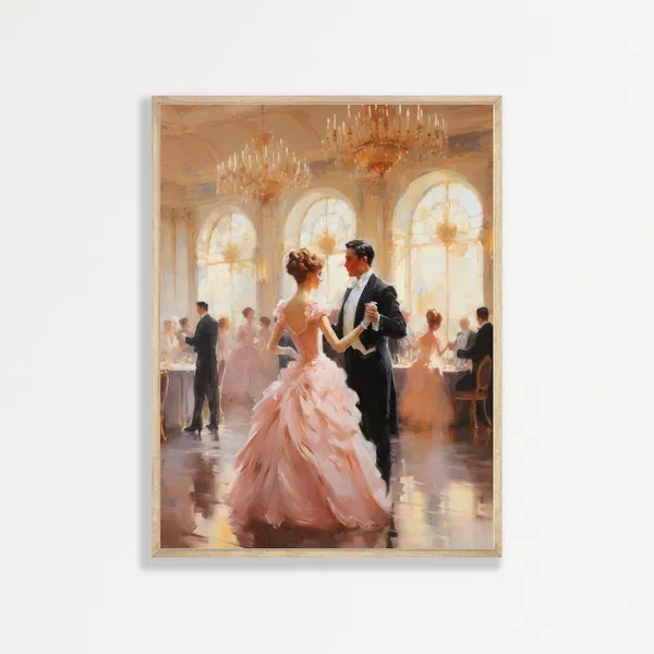 Retro Ballroom Dance Portrait, Vintage Poster Print