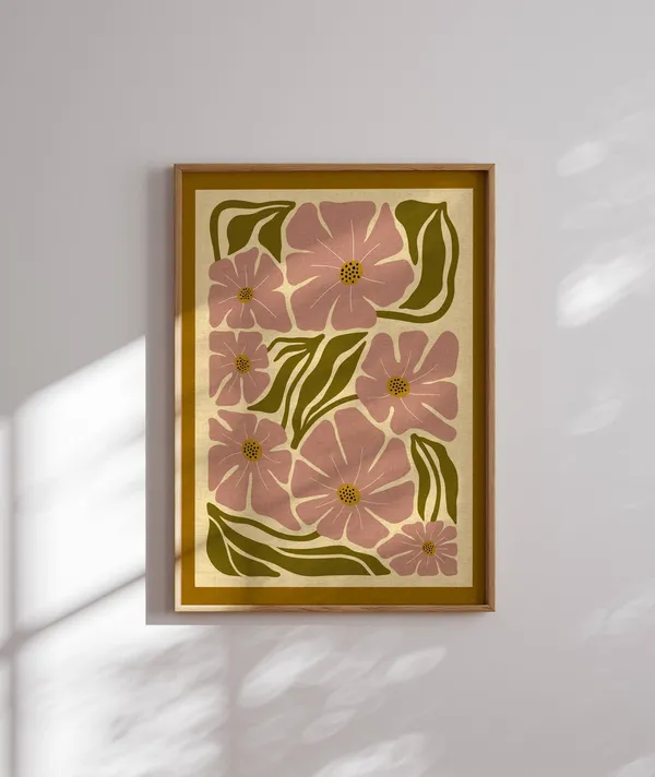 Matisse-Inspired Retro Flower Art Print