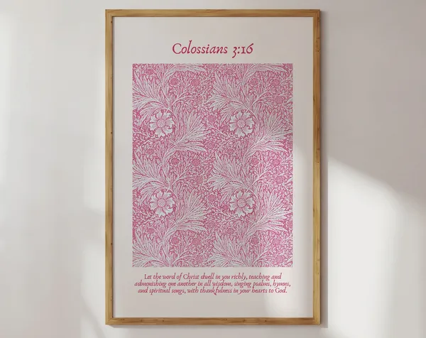 Vintage Colossians 3:16 Christian Poster, Room Decor