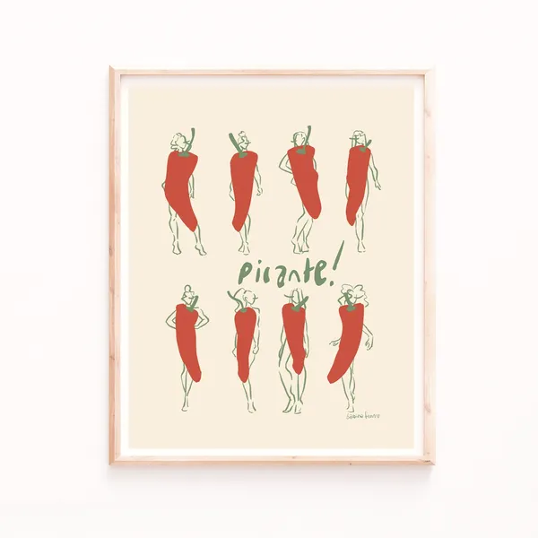 Picante Chili Pepper Ladies, Modern Kitchen Art Print