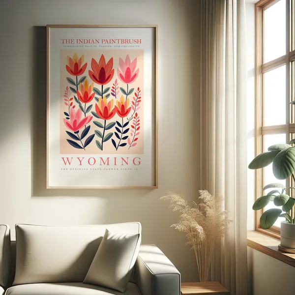 Wyoming State Flower Indian Paintbrush Art Print
