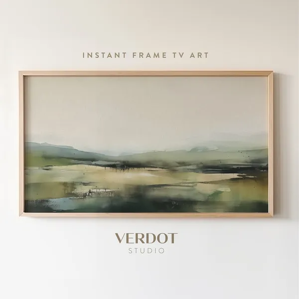 Spring Landscape Art Print, Rustic Modern Field