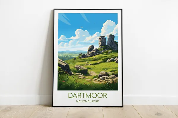 Dartmoor National Park Custom Travel Poster, UK