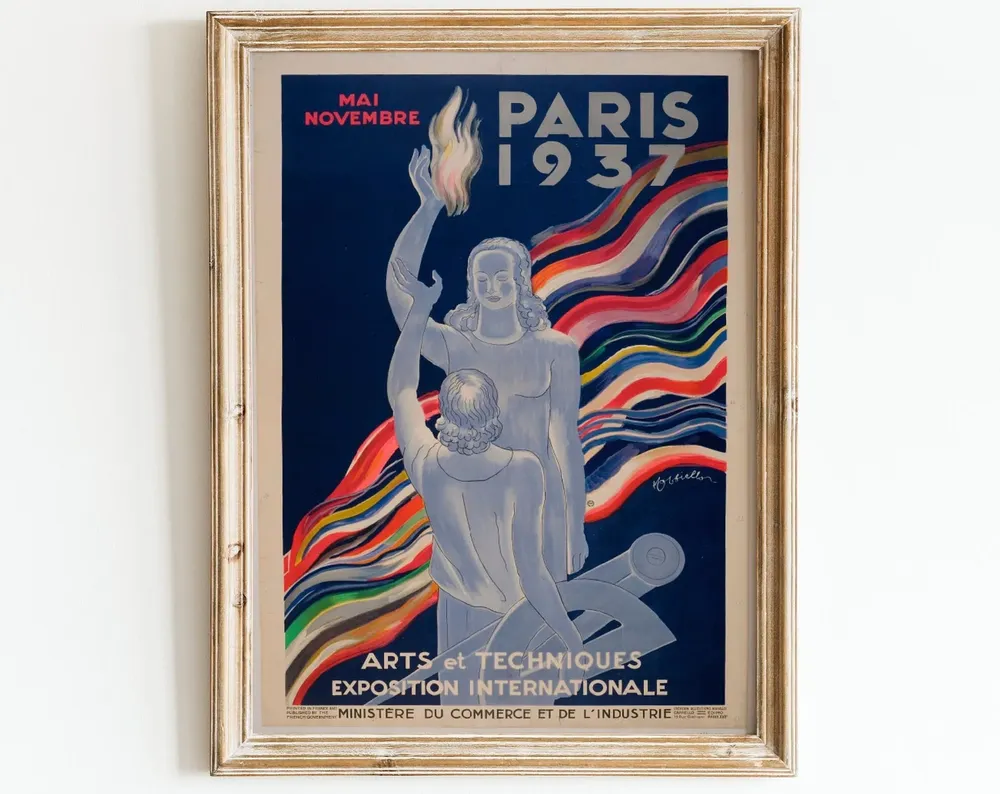 Paris Travel Poster, Vintage Art Deco