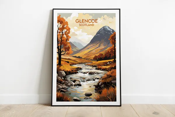 Glencoe Travel Poster, Custom Personalised Print