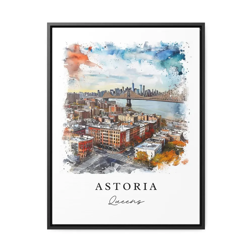 Astoria Queens Watercolor Travel Poster, NYC Print - Image 3