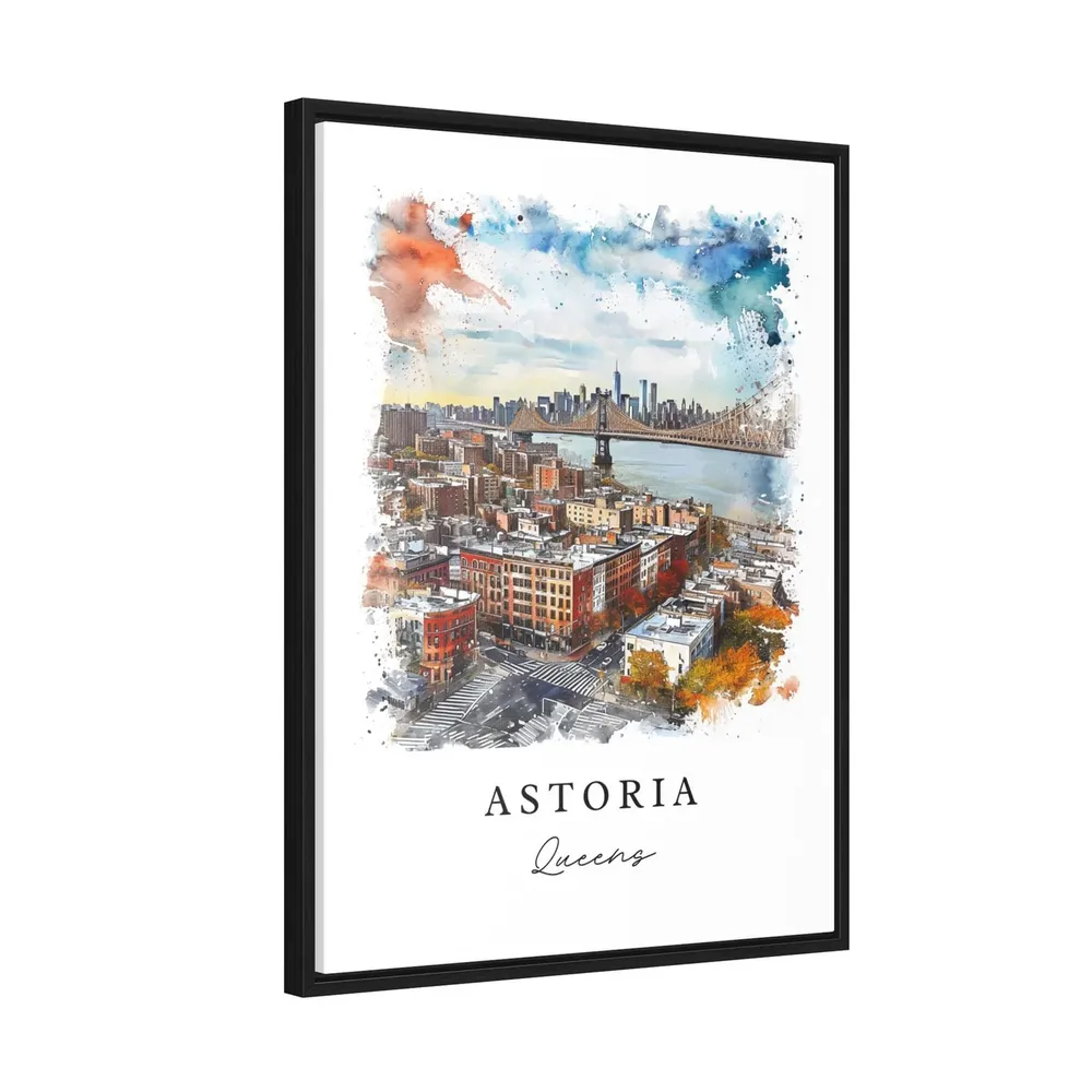 Astoria Queens Watercolor Travel Poster, NYC Print - Image 2