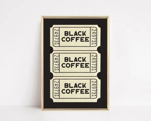 Black Coffee Aesthetic Kitchen Art Print, Coffee Bar