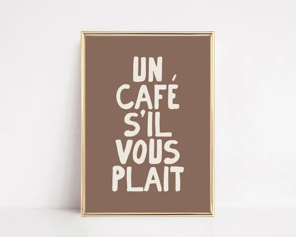 Coffee Wall Art, French Kitchen Decor Poster