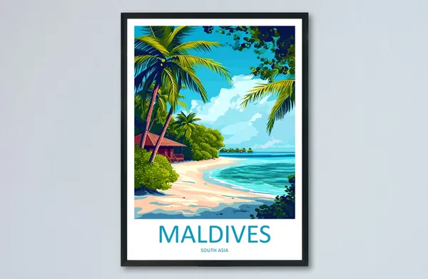 Maldives Travel Print, South Asia Wall Decor