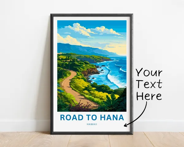 Personalized Road To Hana Travel Poster, Maui Hawaii