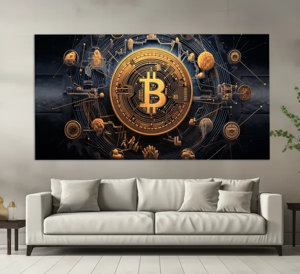 Bitcoin Crypto Office Decor, Trader Gift Art Print