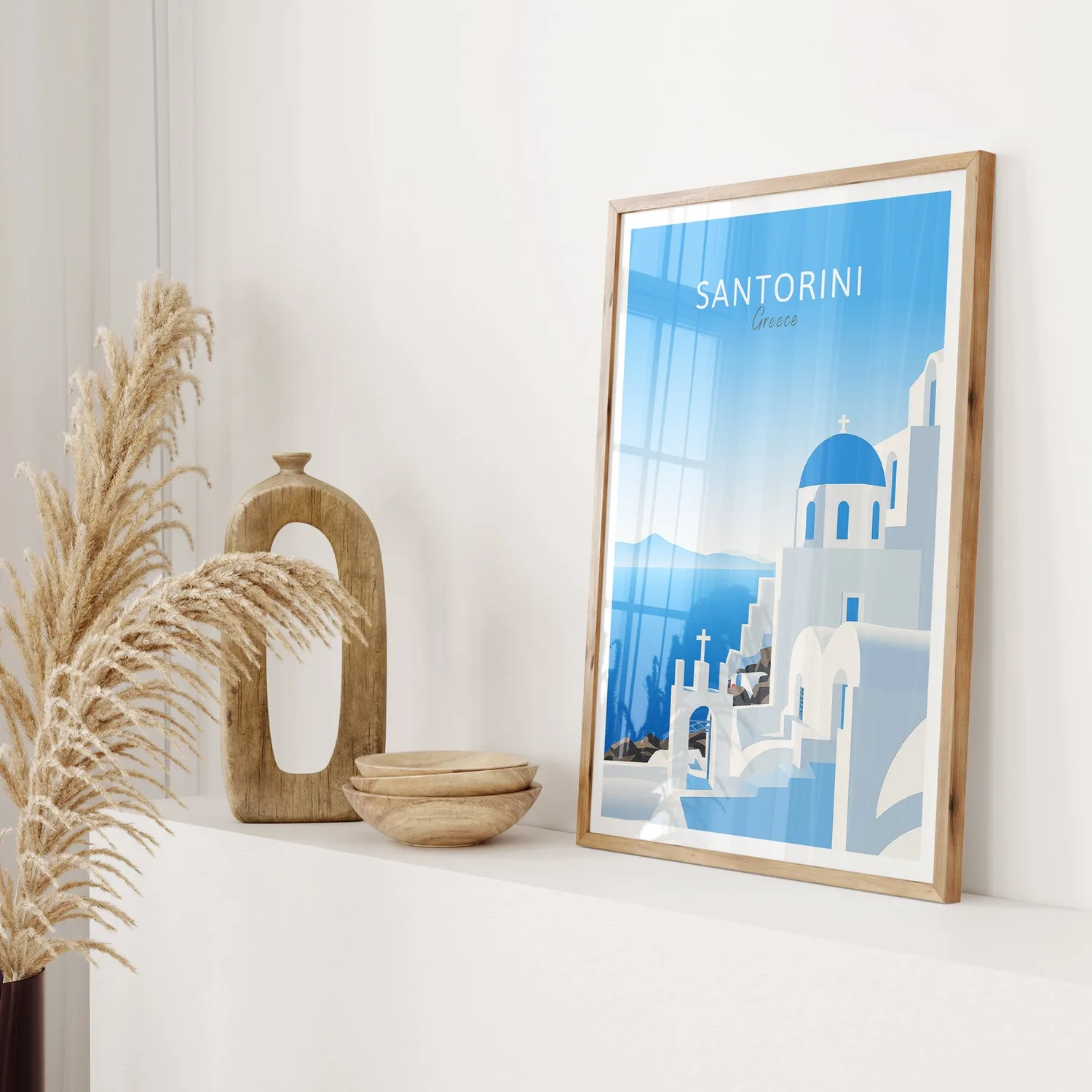 Santorini Home Decor Gift Travel Poster - Image 2