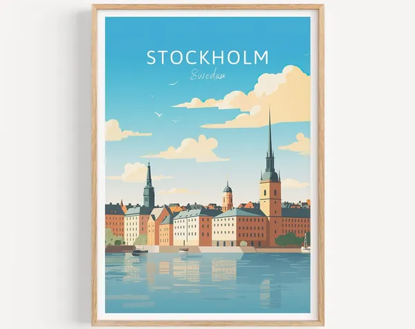 Stockholm Travel Poster, Sweden Travel Poster Art Print